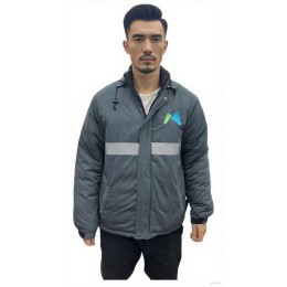 【Custom Gray Quilted Reversible Work Uniform】|Macau Light Rail|Worker's Thermal Jacket|Dual-purpose work/casual wear|Stand collar with drawstring|Chest reflective strips|Embroidered LOGO|Quilted Jacket Specialty Store J1209 【Custom Gray Quilted Reversible Work Uniform】|Macau Light Rail|Worker's Thermal Jacket|Dual-purpose work/casual wear|Stand collar with drawstring|Chest reflective strips|Embroidered LOGO|Quilted Jacket Specialty Store J1209